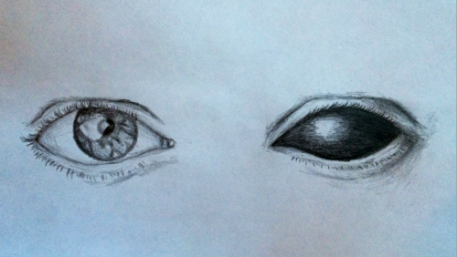 500x282 Drawing Art Spoilers Eyes Black Supernatural Green Dean Winchester - Demon Eyes Drawing