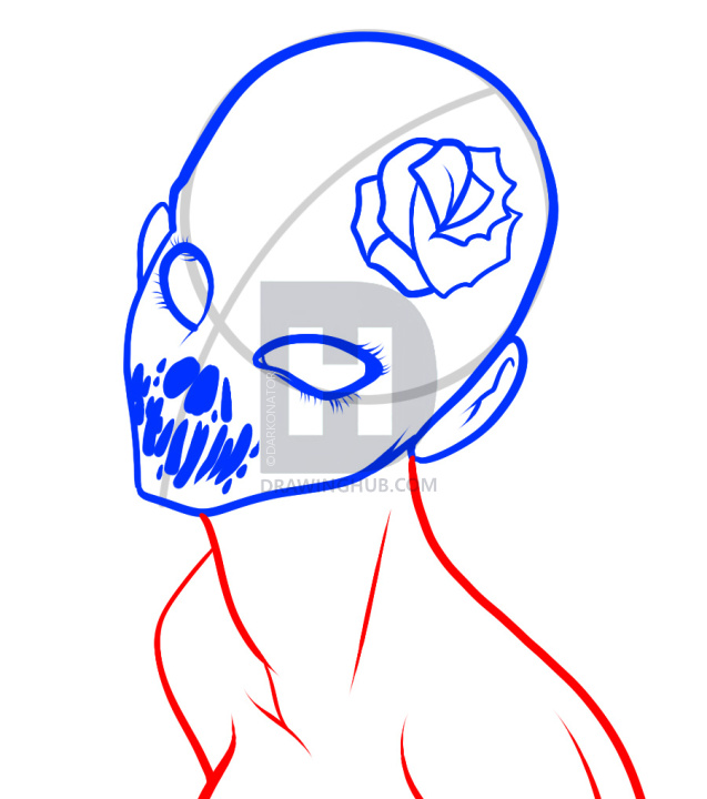 637x720 How To Draw A Demon Face, Demon Face, Step - Demon Face Drawing