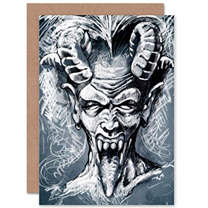 425x425 Wee Blue Coo New Fantasy Demon Face Sketch Blank - Demon Face Drawing