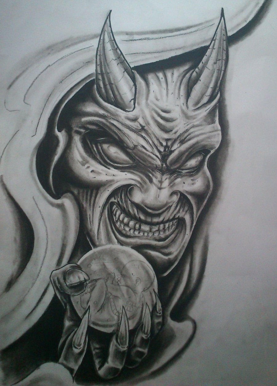 900x1252 Demon Face Drawing At Com Free For Personal Use D On Great Full - Demon Face Drawing