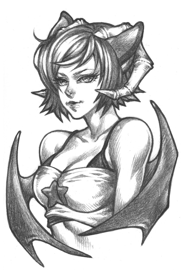 600x900 Demon Girl Pencil Becky Barnes Art - Demon Girl Drawing. 