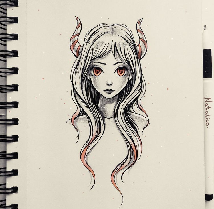 Demon Girl Drawing at Explore collection of Demon