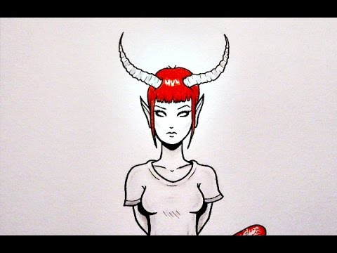 480x360 Drawing Demon Girl - Demon Girl Drawing