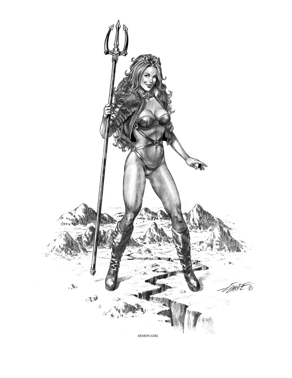 1000x1294 Larry Elmore Little Demon Girl - Demon Girl Drawing