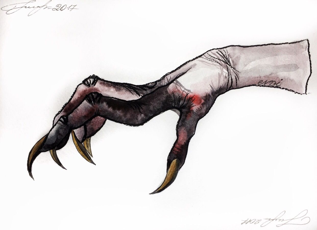 1242x904 drakari inspo watercolor in art, monster sketch - Demon Hand Drawi...