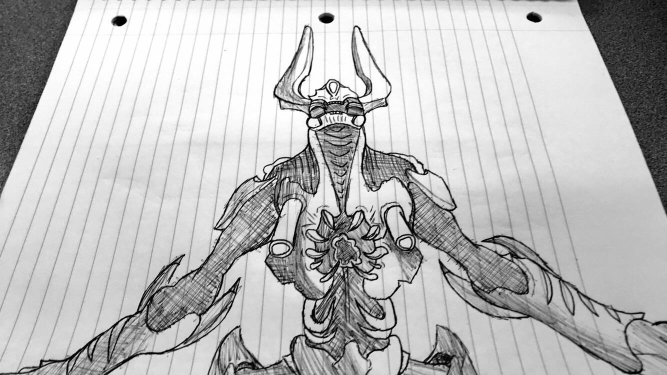 1334x750 what do you guys think of my free hand drawing of the harvester - Demon Hand Drawing