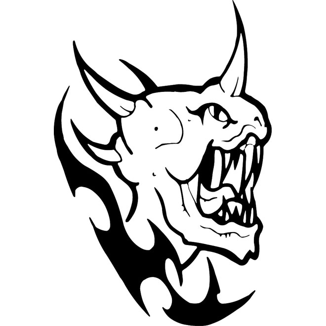 660x660 Demon Head Vector Image - Demon Head Drawing