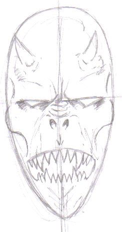 244x461 drawing a demon how to draw demons mine draw, sketches, pencil - Demon Head Drawing