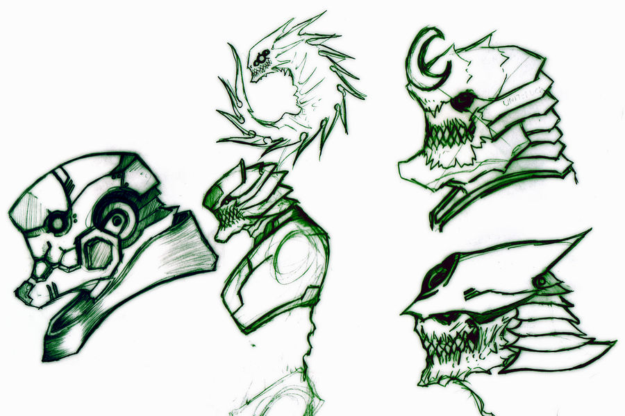 900x600 mecha demon head concepts - Demon Head Drawing
