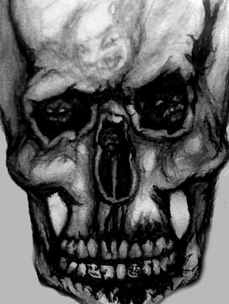 794x1054 skull haunted with demons - Demon Pencil Drawing
