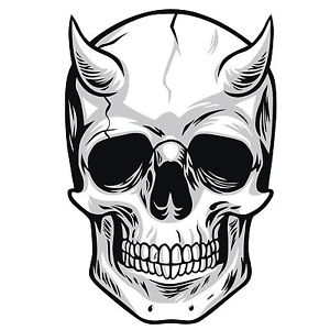 300x300 Demon Skull Decal Sticker Helmet Motorcycle Vehicle Car Window - Demon Skull Drawing