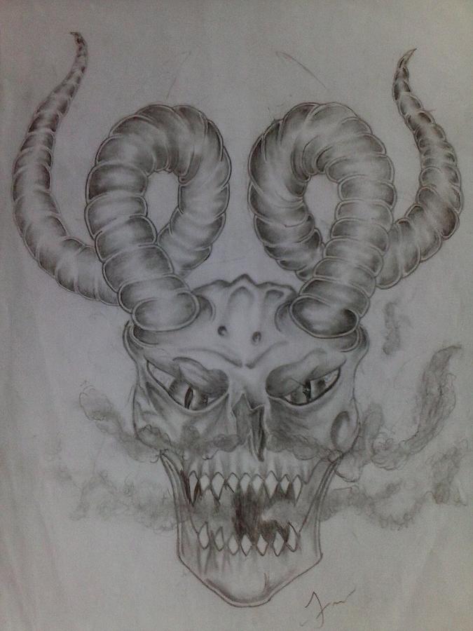 Demon Skull Drawing. 