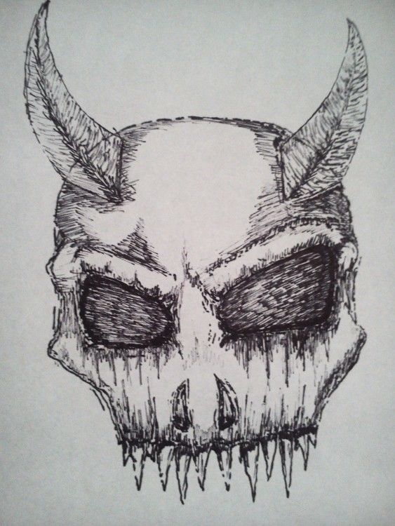 Demon Skull Drawing at PaintingValley.com Explore collection