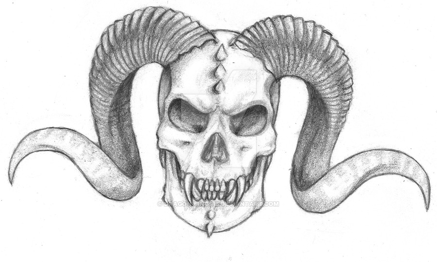 Demon Skull - Demon Skull Drawing. 