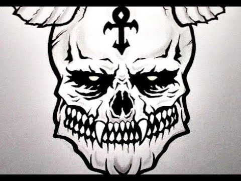 480x360 How To Draw A Demonic Skull - Demon Skull Drawing