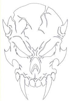 236x330 Skull Drawings In Skull, Stencils - Demon Skull Drawing
