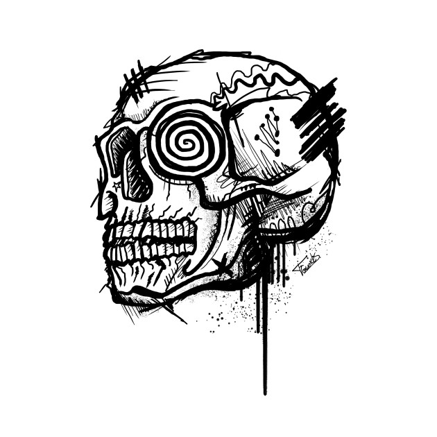 630x630 Abstract Crazy Demon Skull - Demon Skull Drawing