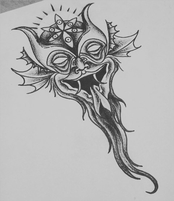 600x694 Tattoo Drawings - Demon Tattoo Drawings