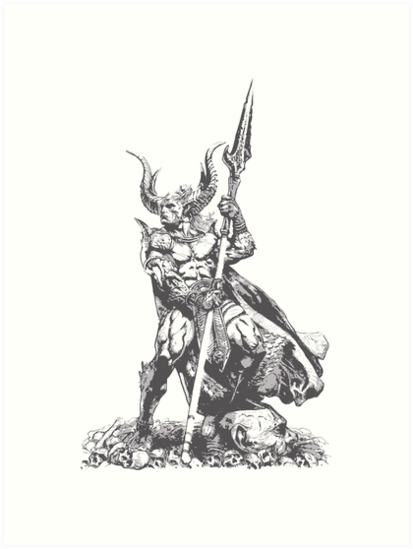 413x549 Demon Warrior Art Prints - Demon Warrior Drawings