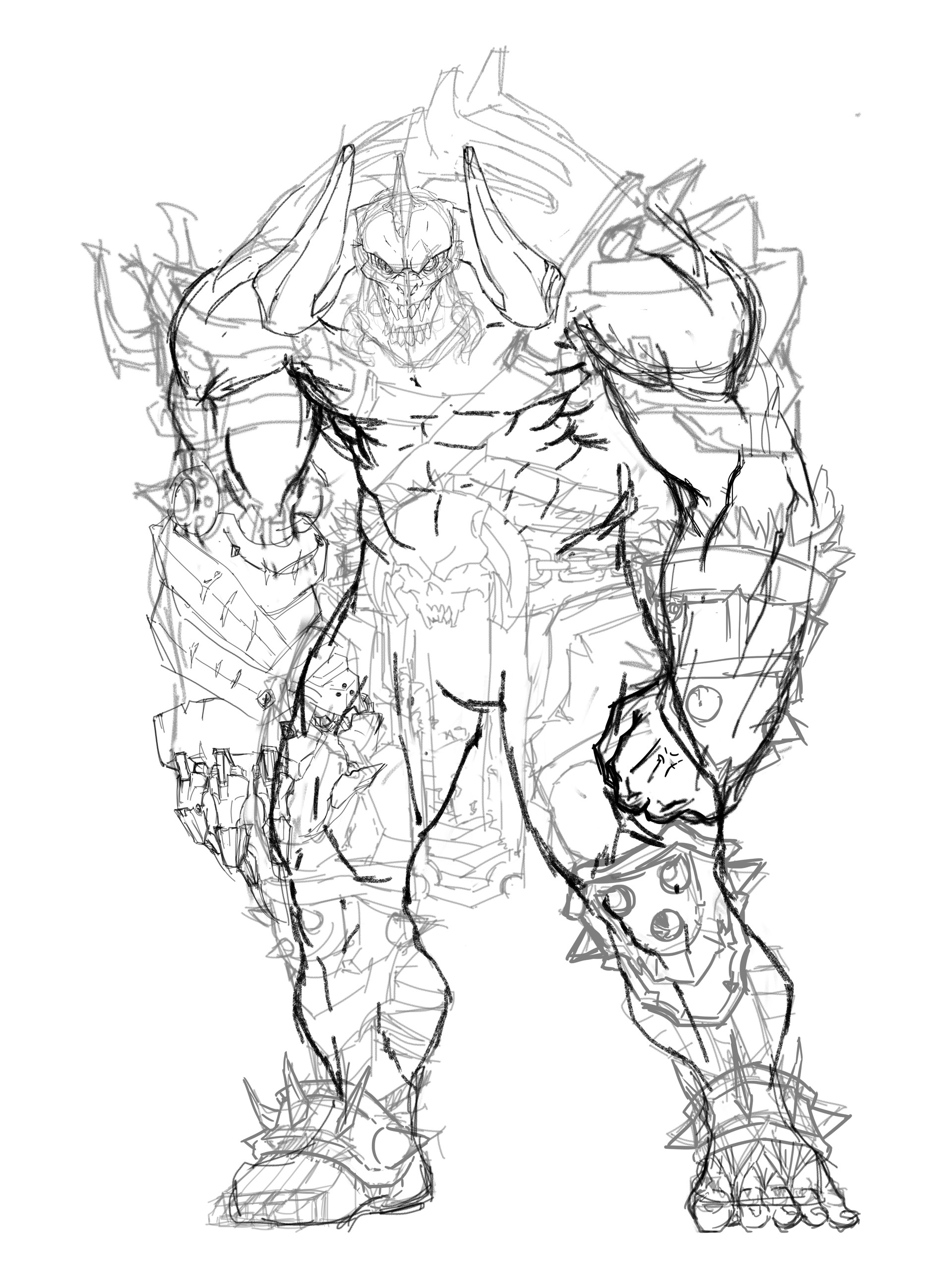 1920x2560 Emmanuel Basco - Demon Warrior Drawings