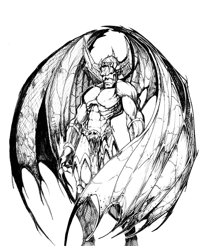 800x981 Warrior Drawing Devil For Free Download - Demon Warrior Drawings