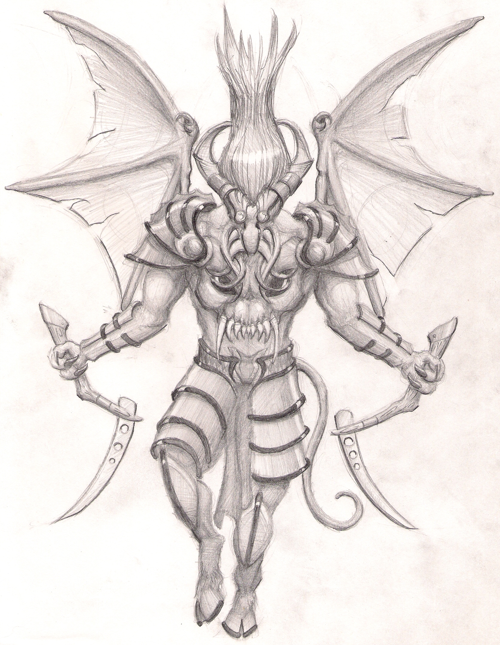 1672x2157 Demon Warrior - Demon Warrior Drawings
