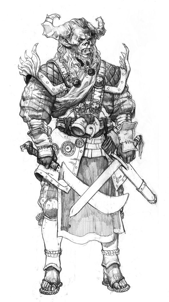 590x1057 Fantasy Demon Warrior - Demon Warrior Drawings
