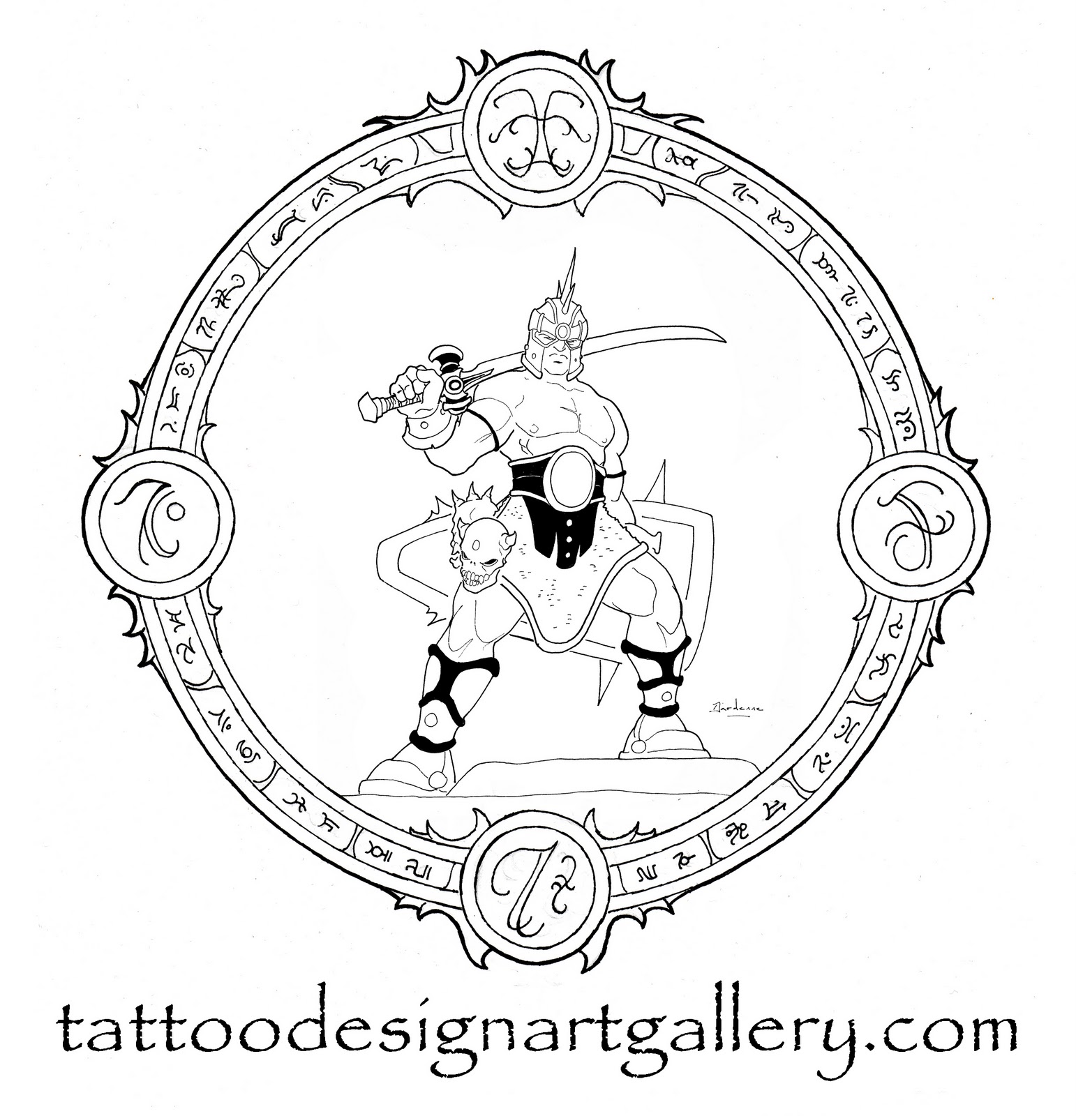1542x1600 Custom Tatoo Choice Tattoo Designs For Hunters - Demon Warrior Drawings