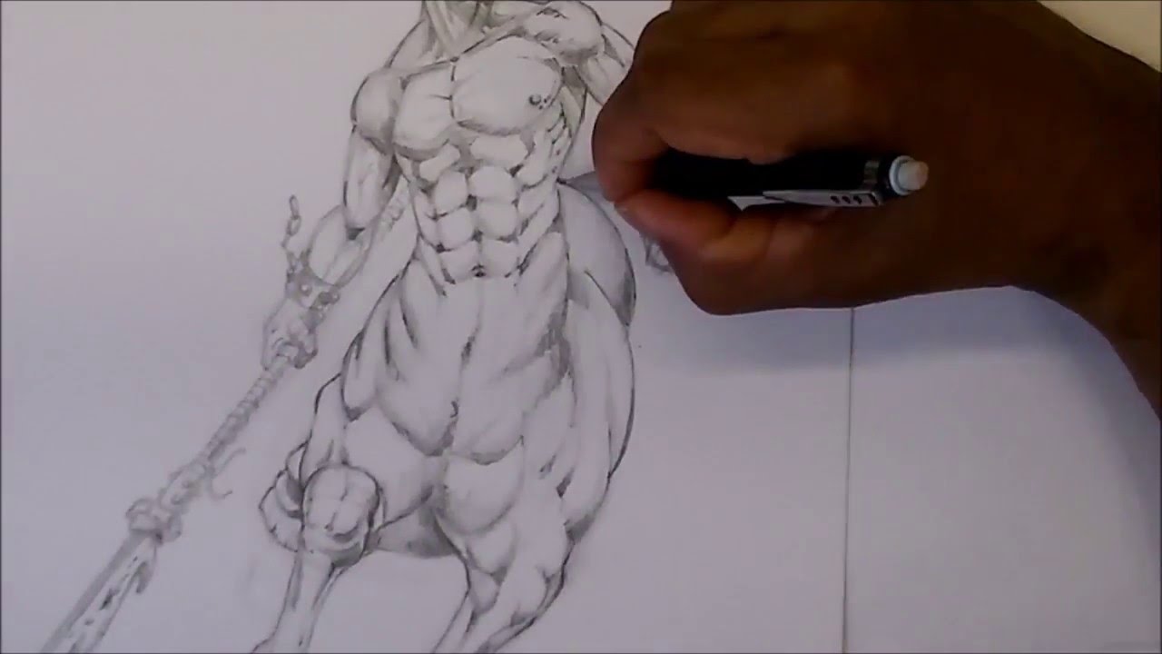 1280x720 Demon Centaur Warrior Speed Drawing - Demon Warrior Drawings