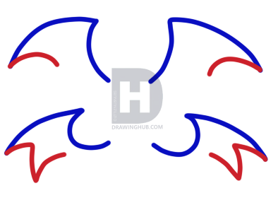 394x290 How To Draw Chibi Demon Wings, Step - Demon Wings Drawing