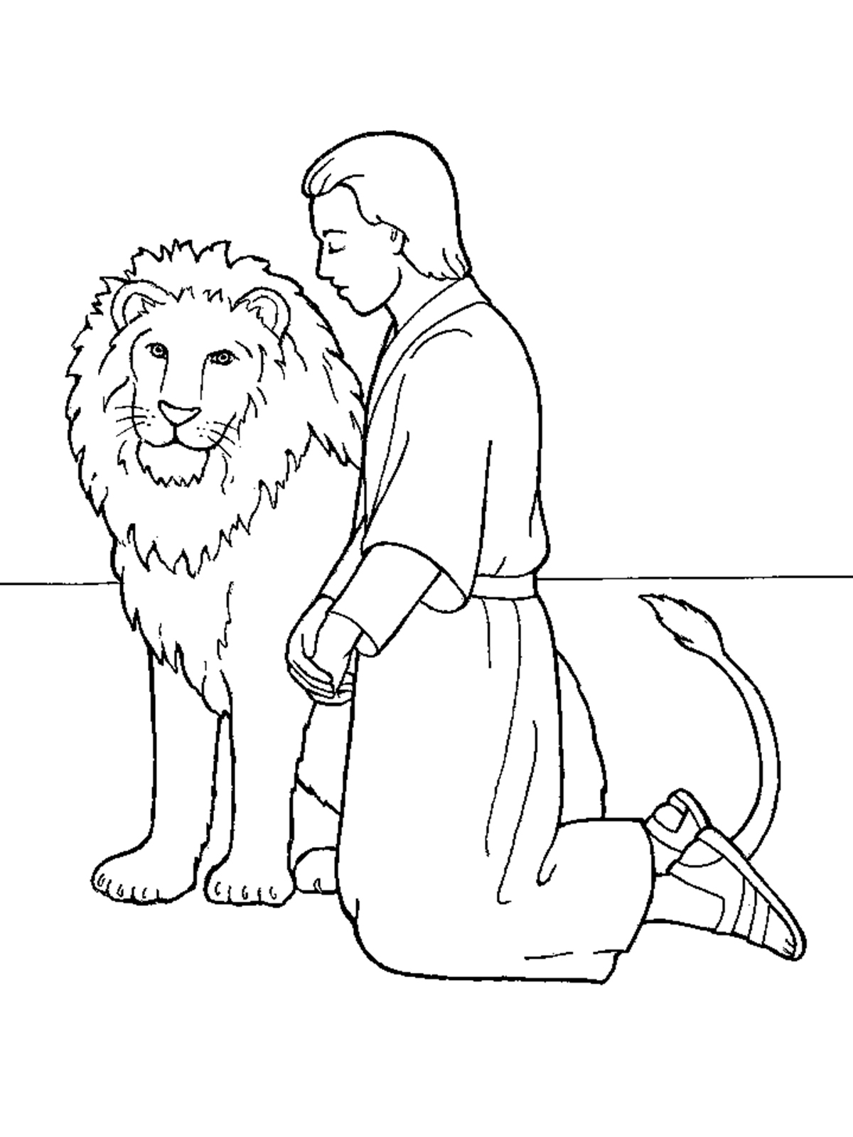 1200x1600 daniel in the lions' den - Den Drawing