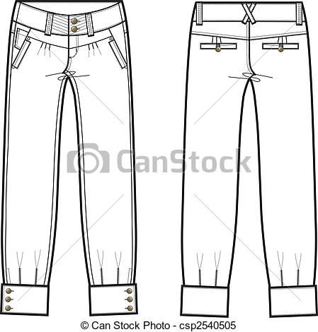 449x470 lady denim jeans with details - Denim Drawing