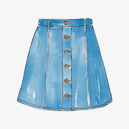 500x500 skirt, denim skirt, drawing skirt, girls png image and clipart - Denim Drawing