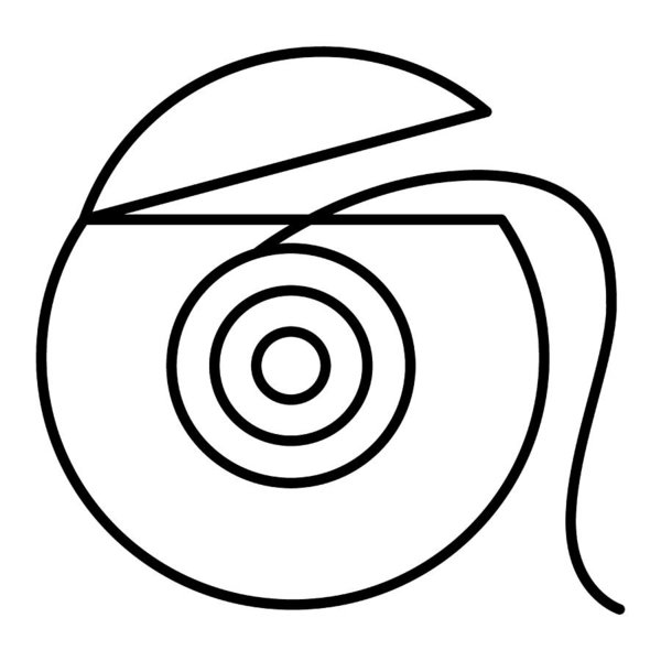 600x600 dental floss icon in outline style isolated vector art - Dental Floss Drawing
