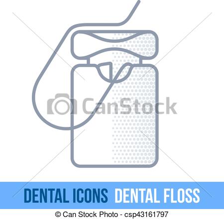 450x440 vector line dental icon floss vector line dental icon dental - Dental Floss Drawing