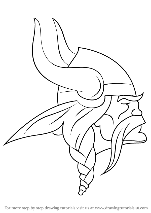 600x846 Drawn Viking Denver Broncos Logo - Denver Broncos Logo Drawing