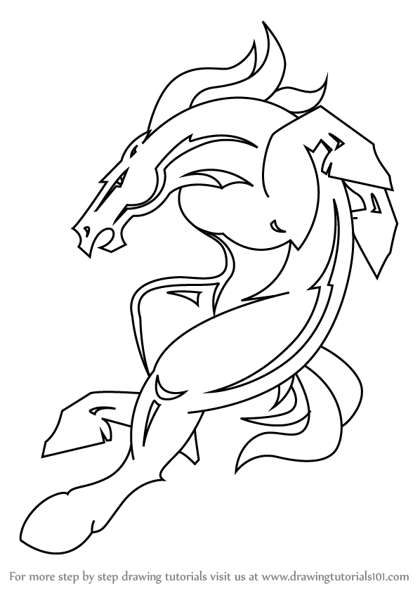 598x844 Learn How To Draw Denver Broncos Mascot - Denver Broncos Logo Drawing
