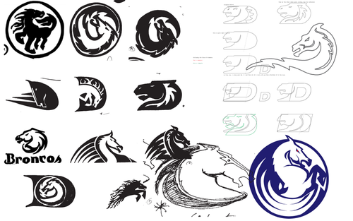 500x313 Rejected Denver Broncos Logos - Denver Broncos Logo Drawing