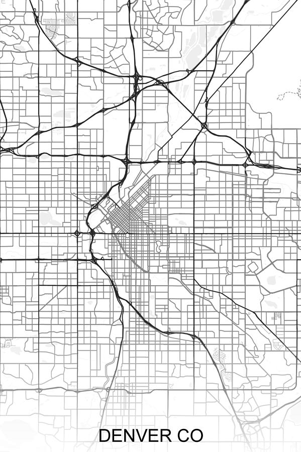 599x900 denver map drawing - Denver Drawing