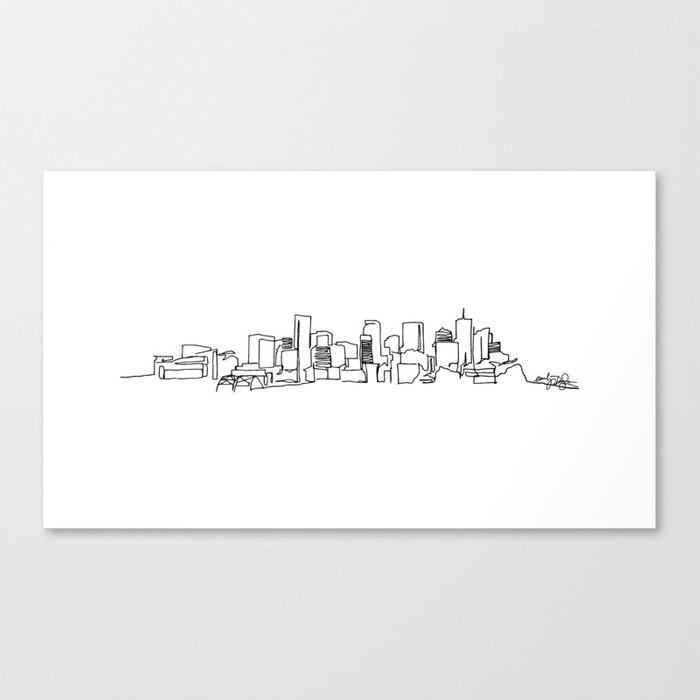 700x700 denver skyline drawing canvas print - Denver Drawing