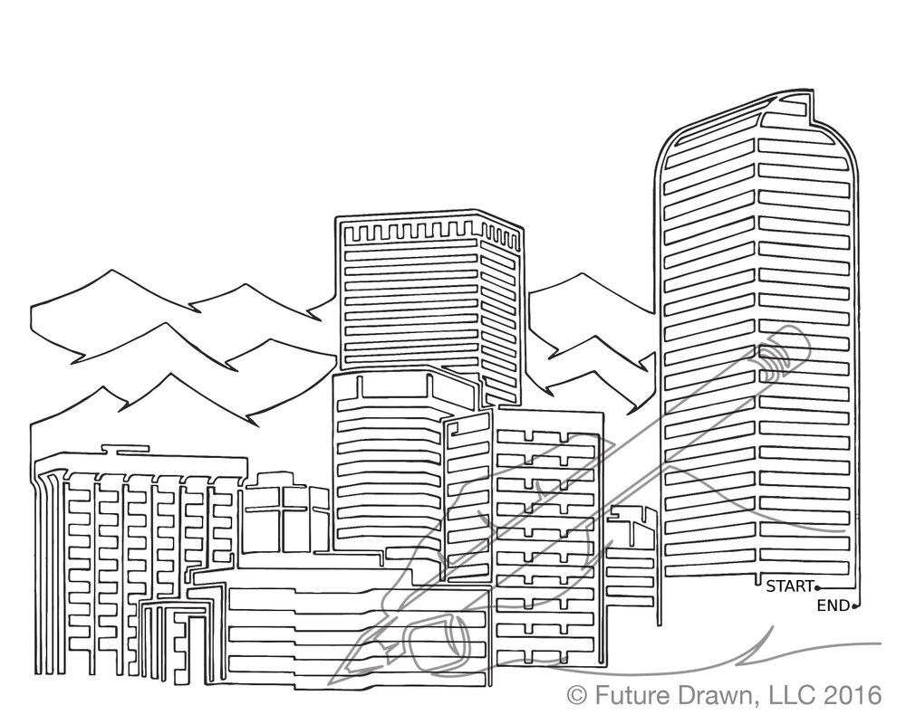 Denver Skyline Drawing at PaintingValley.com | Explore collection of ...