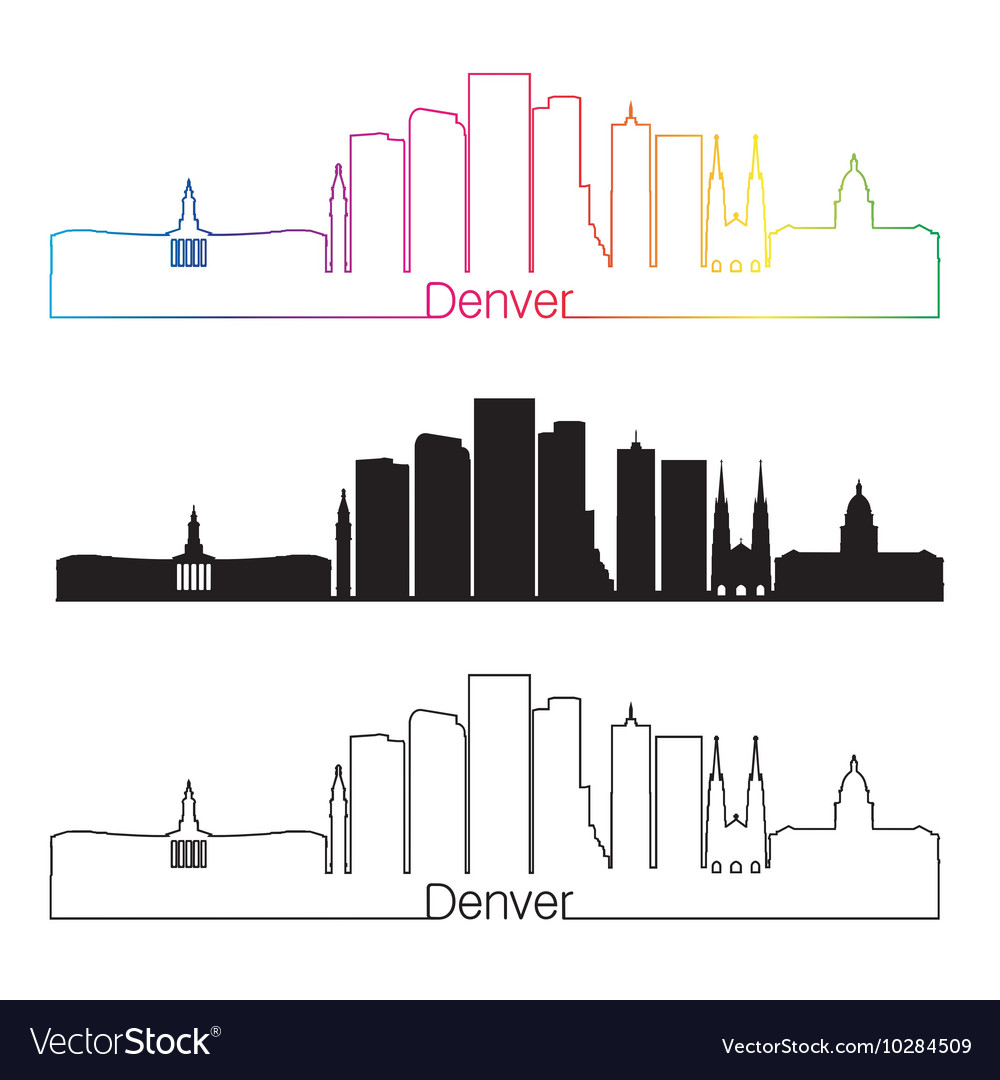 1000x1080 denver clipart denver skyline - Denver Skyline Drawing