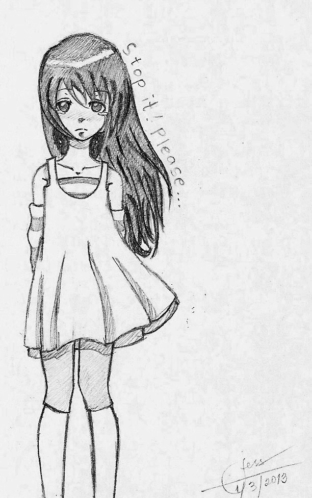 612x976 Gallery How To Draw A Sad Girl - Depressed Girl Crying Drawing