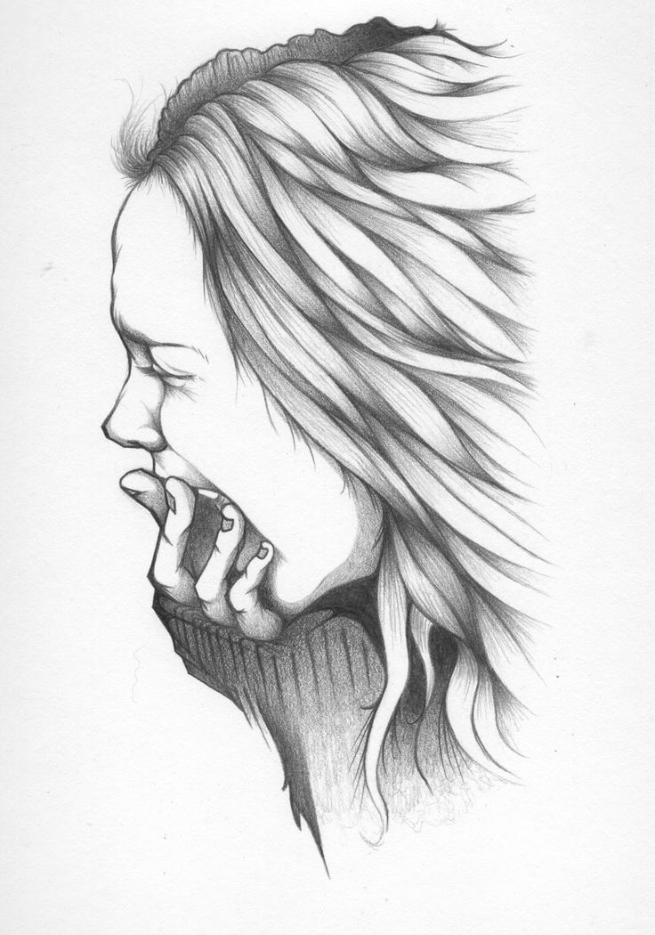 Sad Girl In Corner Drawing
