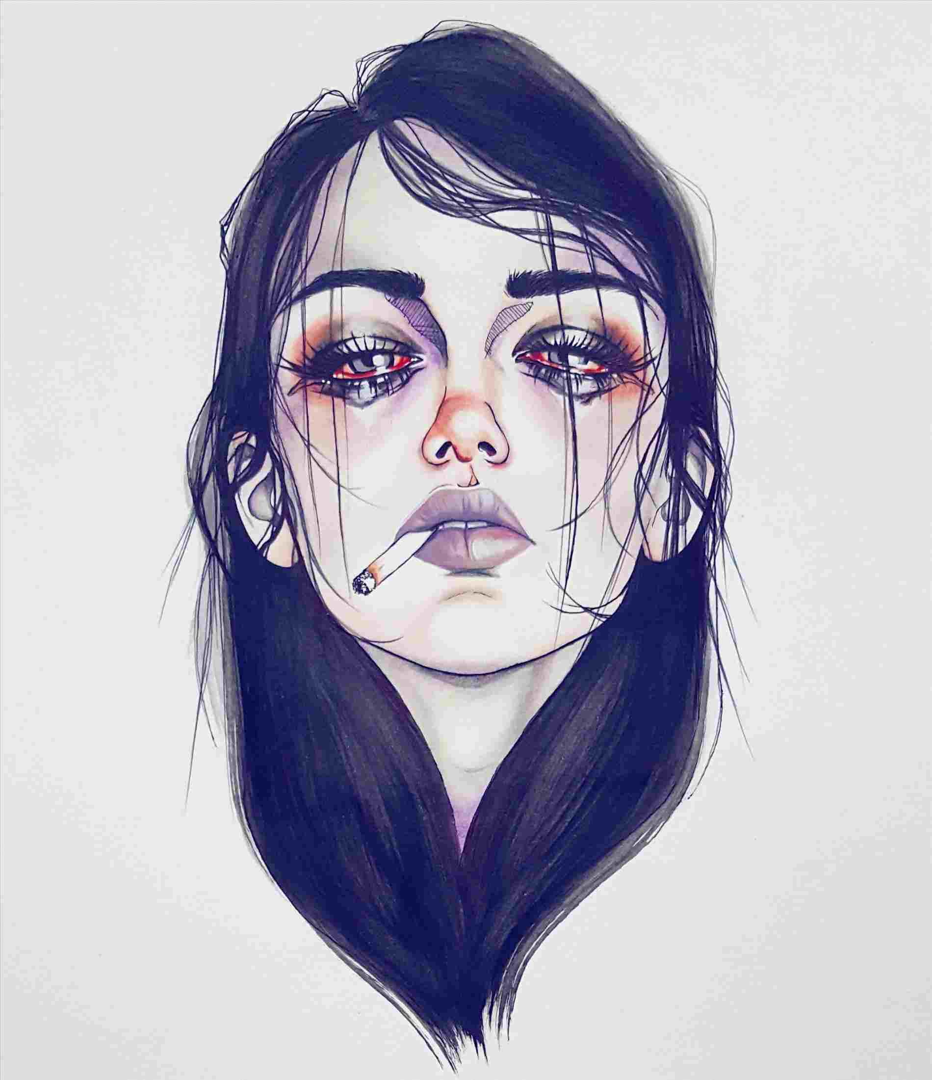 1900x2201 how cute sad girl drawings to draw anime donut hurt me no more - Depressed Girl Drawing