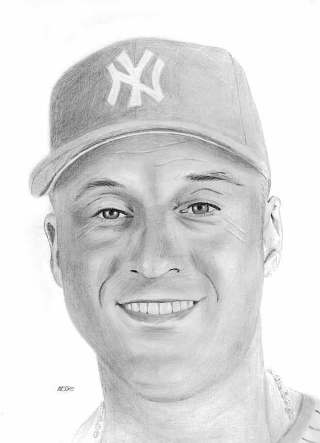 650x900 Derek Jeter Drawing - Derek Jeter Drawing