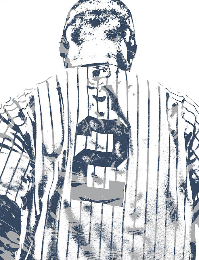 692x900 derek jeter new york yankees pixel art mixed media - Derek Jeter Drawing