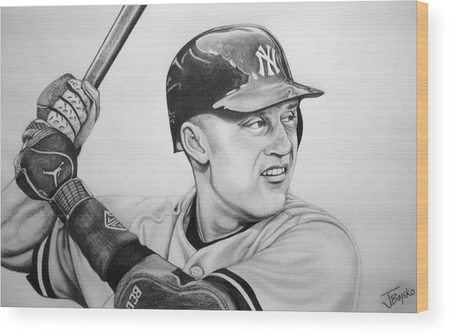 643x478 Derek Jeter Wood Print - Derek Jeter Drawing