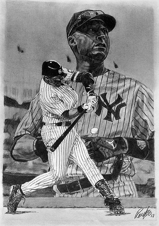 676x960 Derek Jeter Pencil Drawing Created - Derek Jeter Drawing