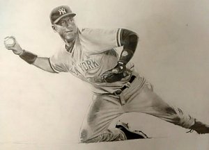 300x216 Derek Jeter Drawing - Derek Jeter Drawing